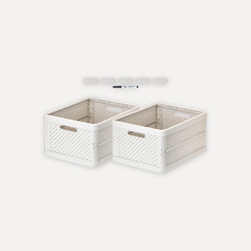 Set de 2 cajas plegables grandes y set marcador