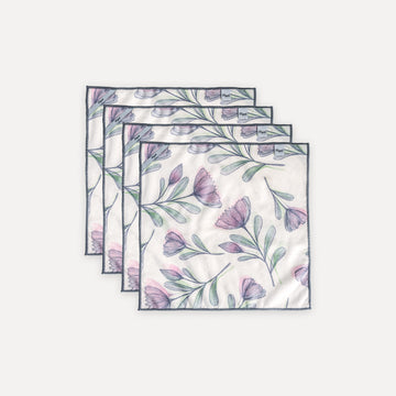 Pack of 4 multipurpose microfiber cloths with print