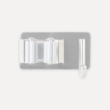 Metal broom holder with hook