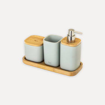 4-piece bamboo bathroom set