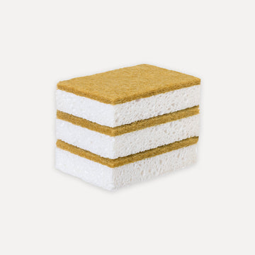 Pack of 3 sisal and cellulose sponges
