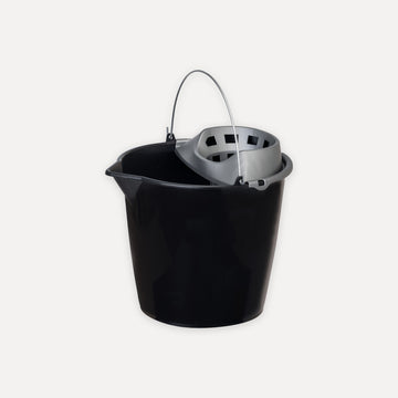 Round bucket with handle and drainer
