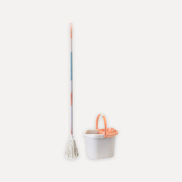 Ensemble de serpillère en coton naturel et seau