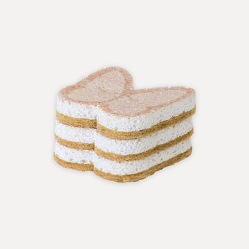 Pack of 3 sisal and cellulose sponges with butterfly design