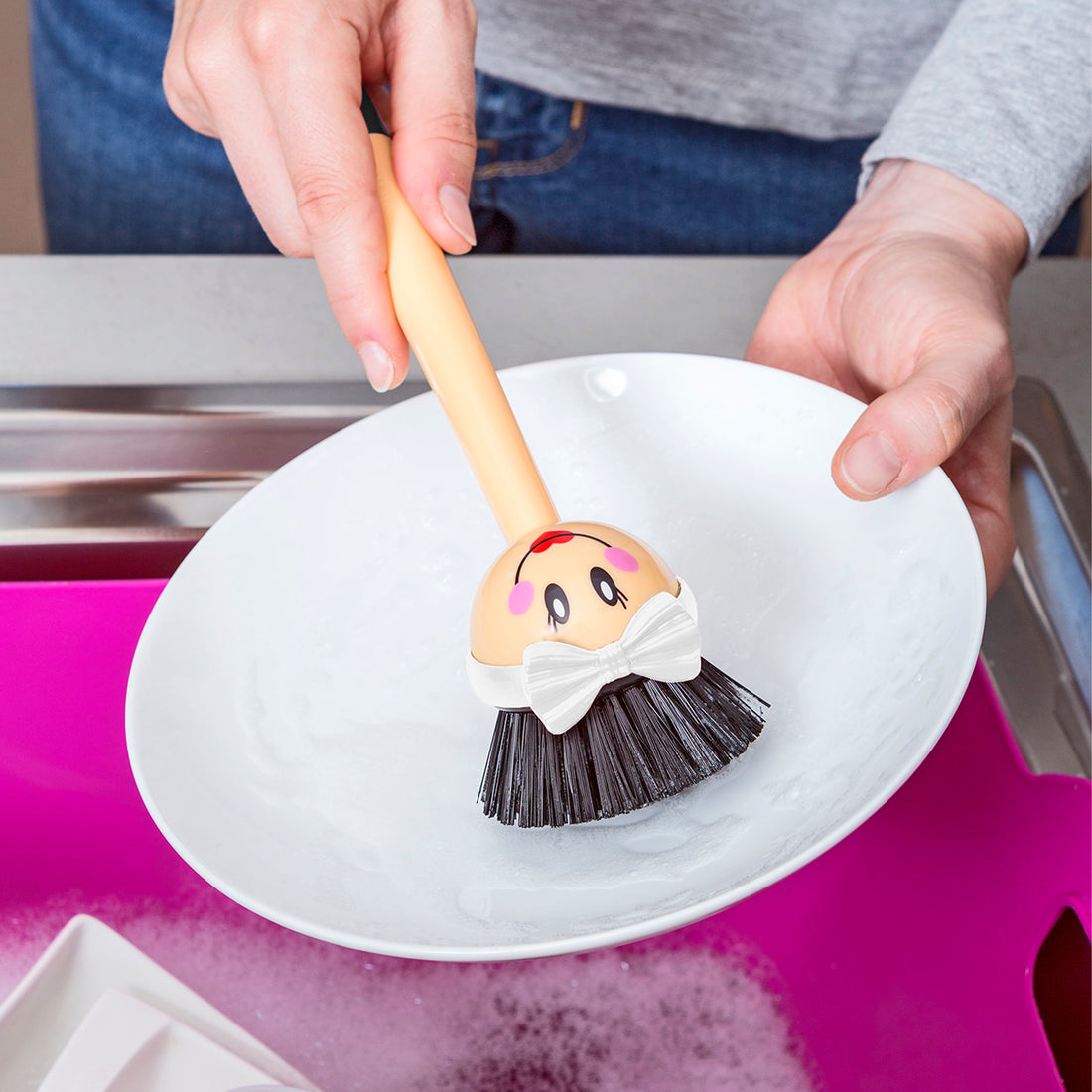 Pack de 3 cepillos lavaplatos con esponja