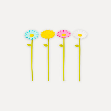 Set de 4 flores flexibles décoratives