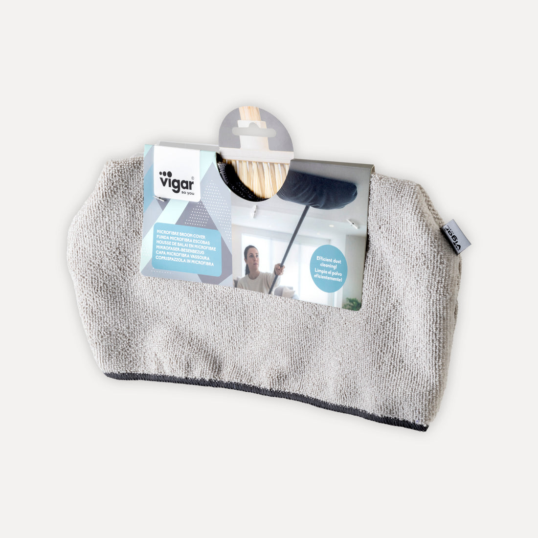 Funda microfibra gris para escoba