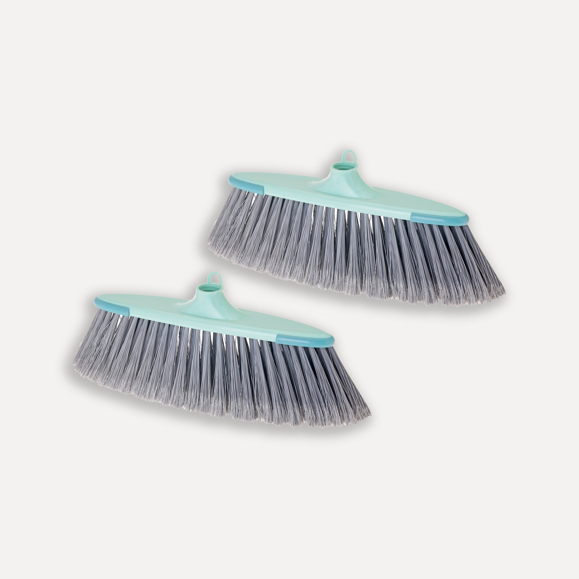 Pack of 2 wide sweeping brooms with bumper