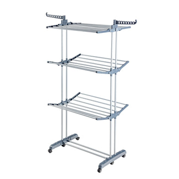 Tendedero Plegable de 3 Niveles con Ruedas