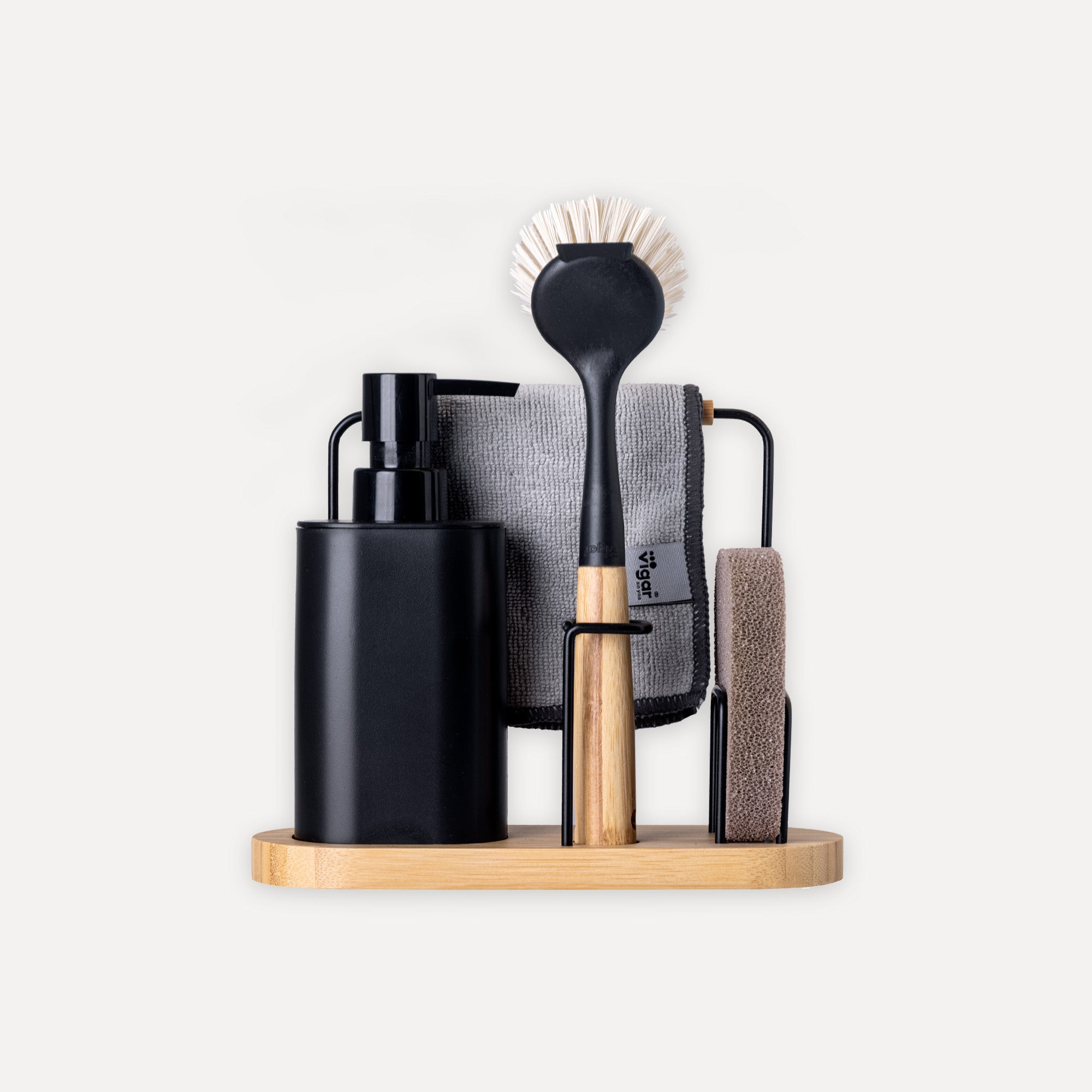 3-piece bamboo sink organizer set