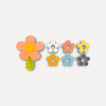 Bottle stopper set and 6 Flower Power markers