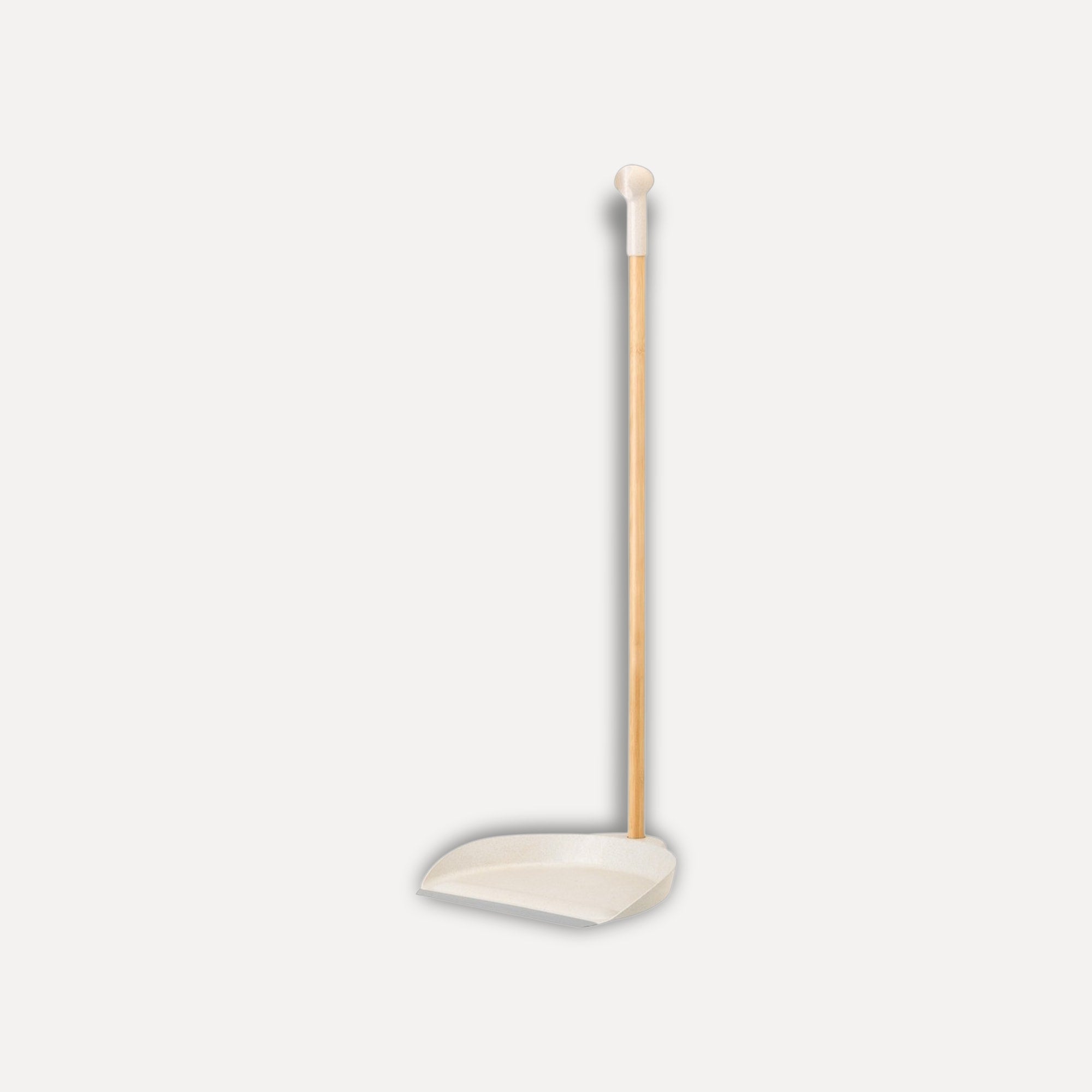 Dustpan with strip and bamboo stick