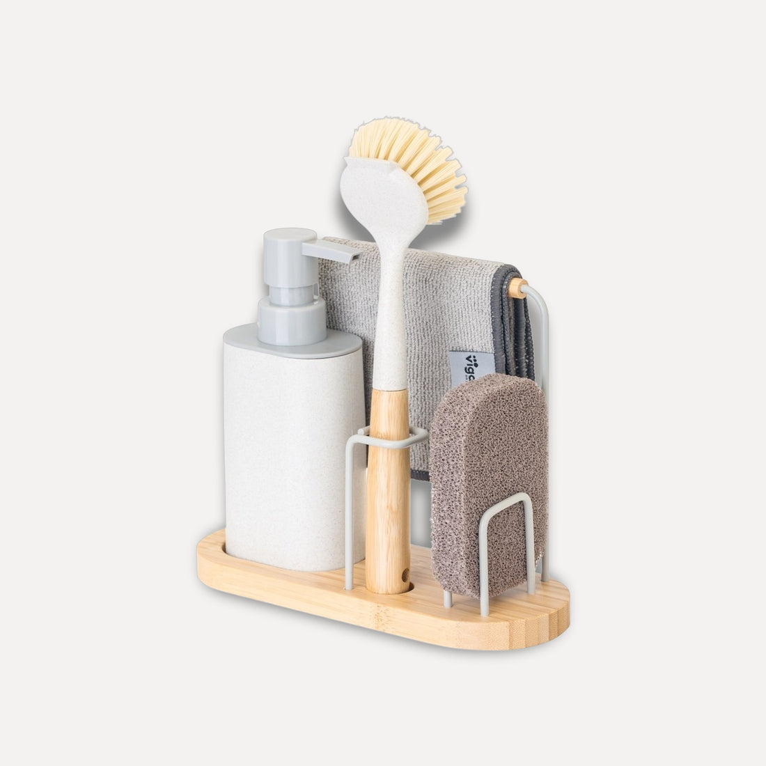 Set of 4 sustainable bamboo sink organizers