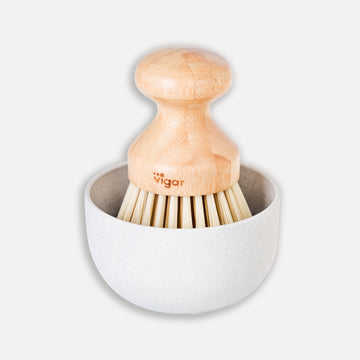 Bamboo brush set with sustainable holder