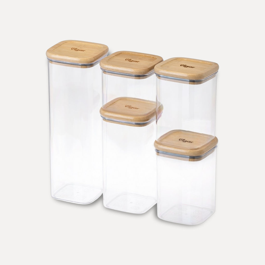 Set of 5 Bamboo Food Containers