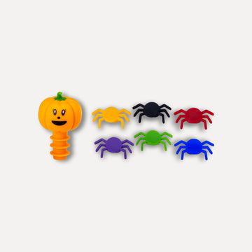 Set de tapón calabaza y 6 marcacopas araña