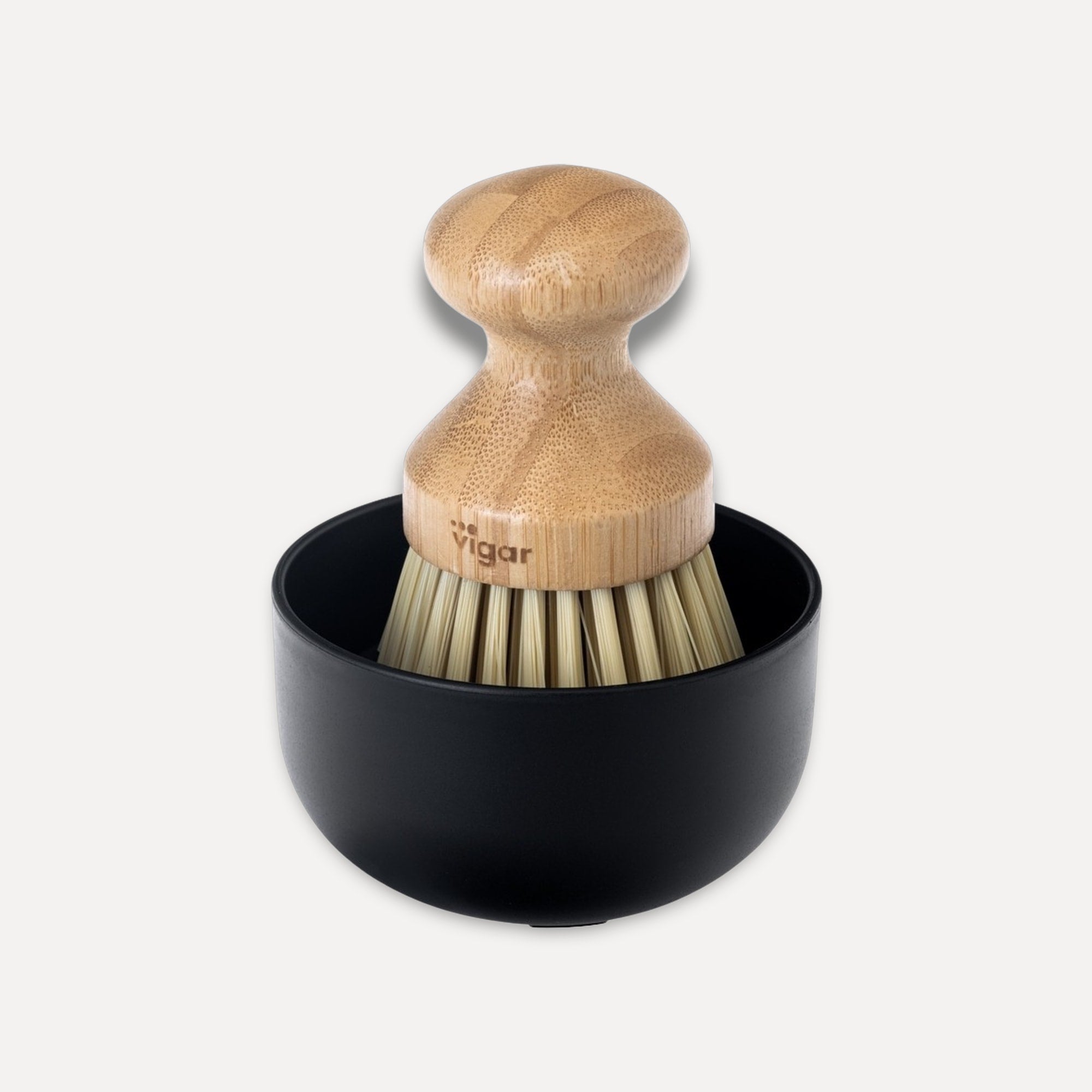 Bamboo brush set with holder