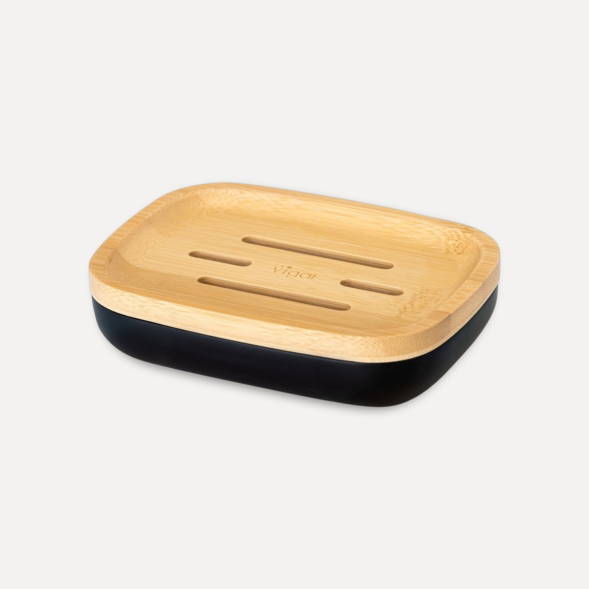 Bamboo lid soap dish