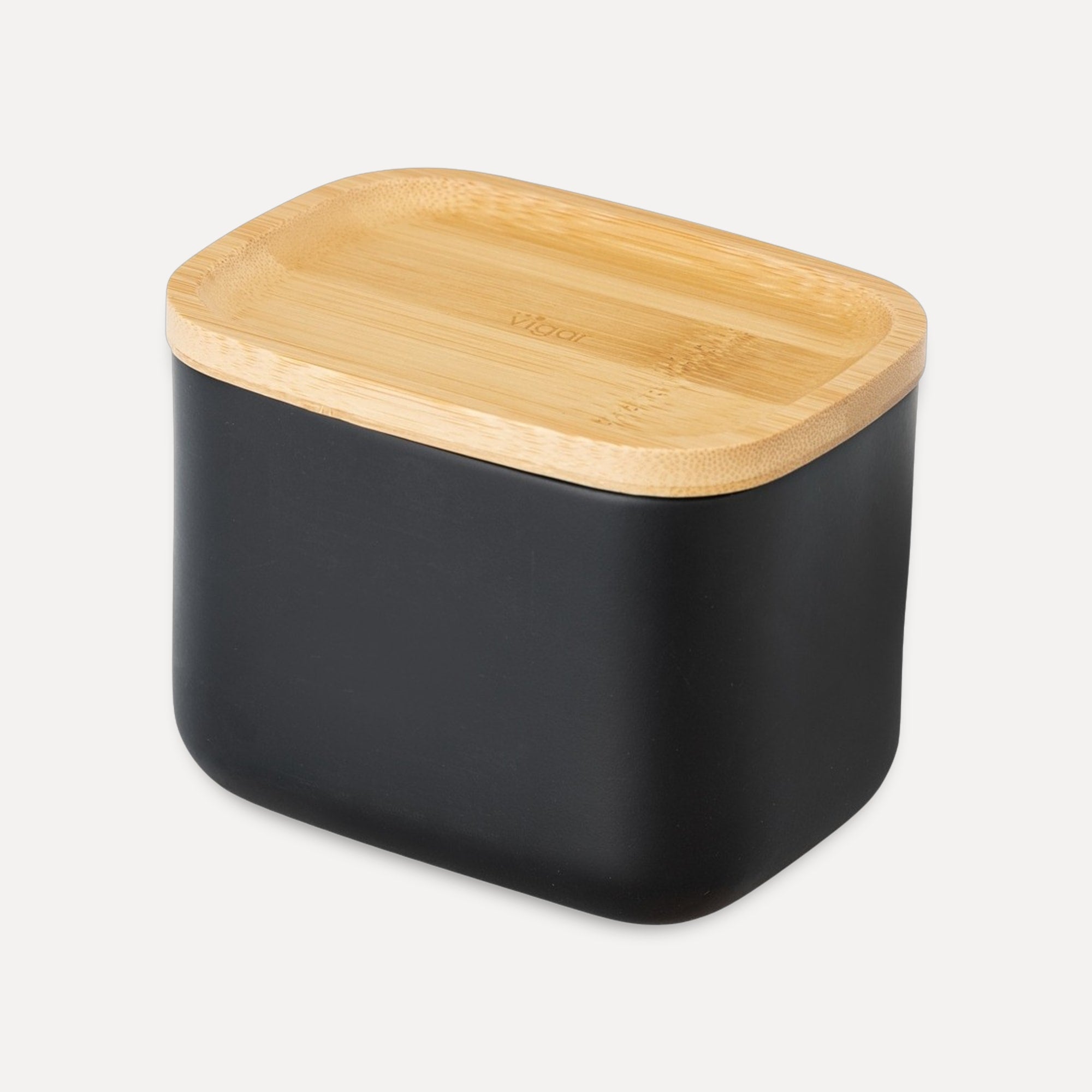 Rectangular bath container with bamboo lid