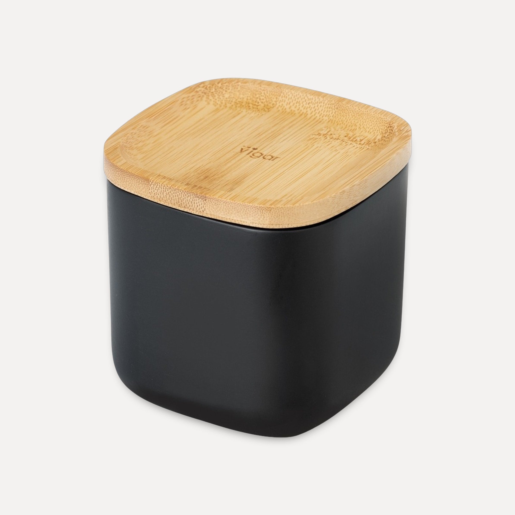 Square bath container with bamboo lid