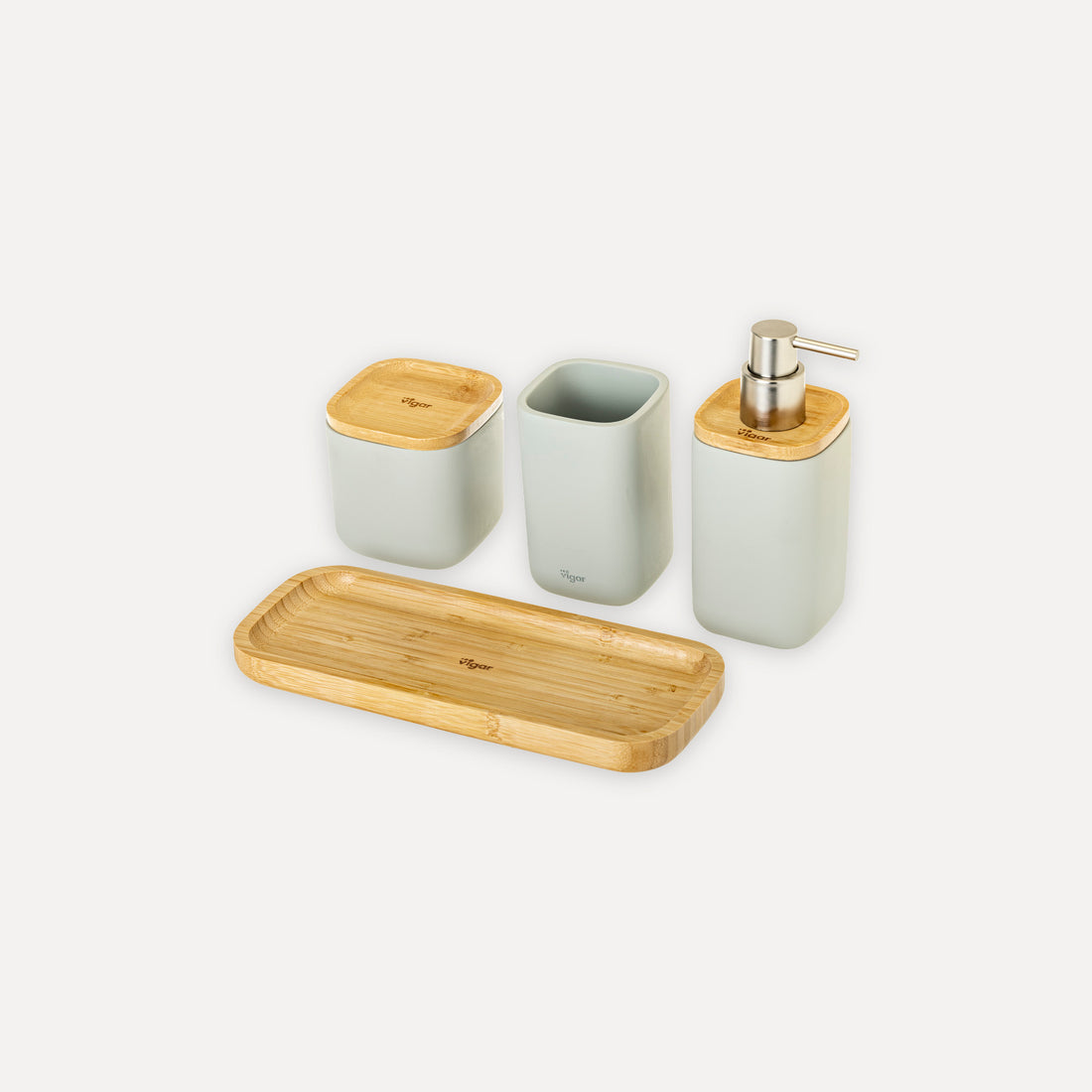 Set 4 piezas baño bambú
