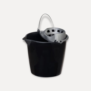 Round bucket with handle and strainer