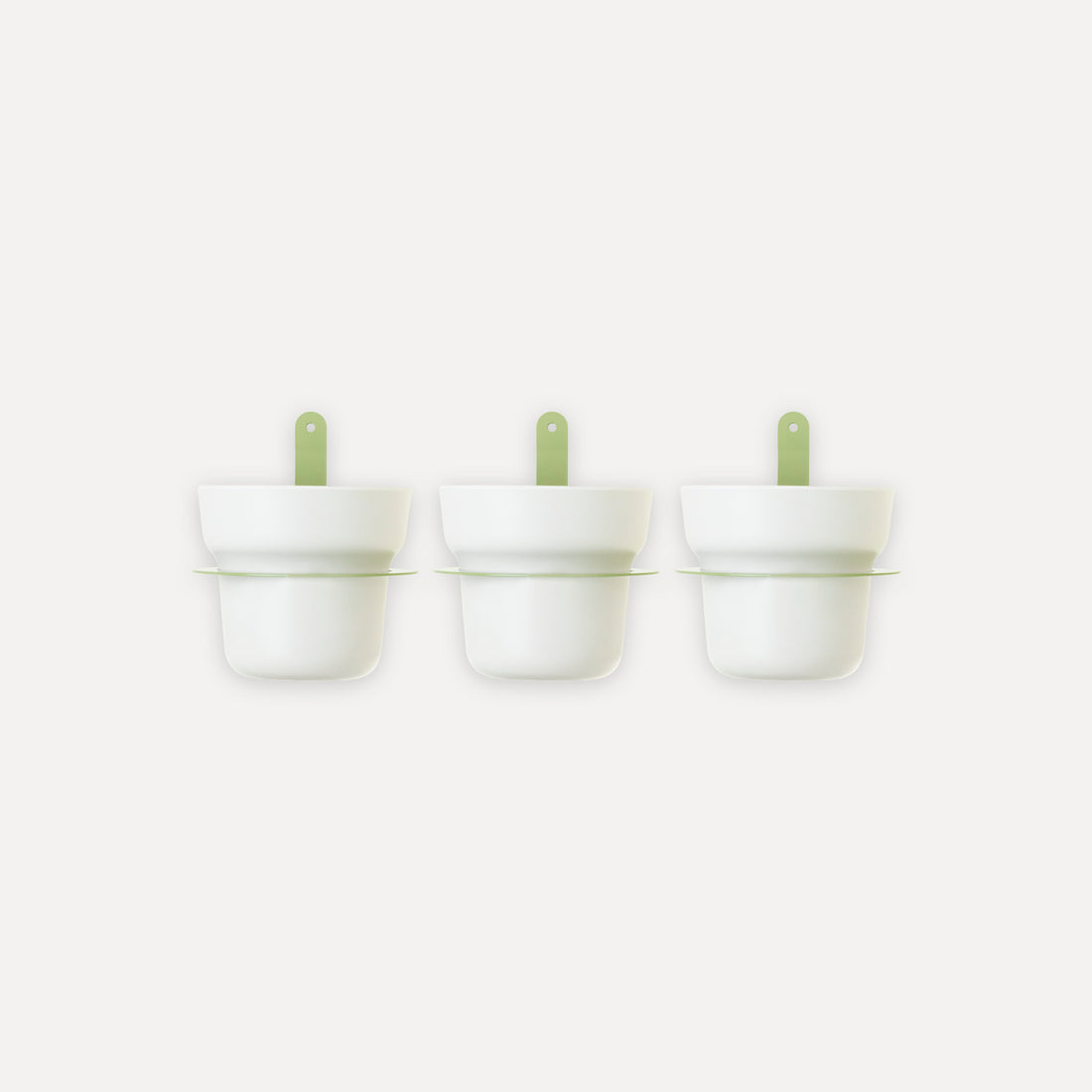 Set di 3 vasi con anello da parete