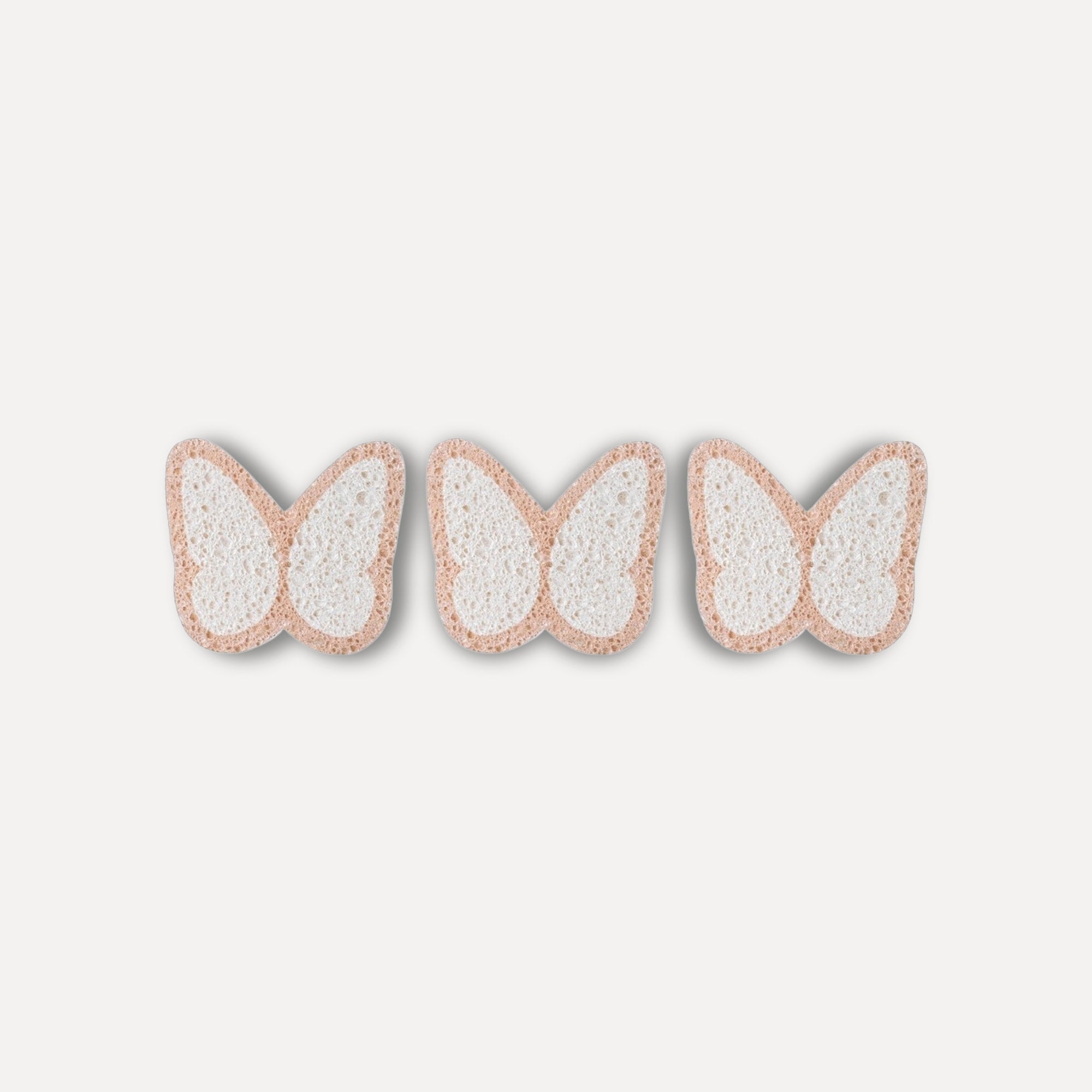 Pack of 3 sisal and cellulose sponges with butterfly design