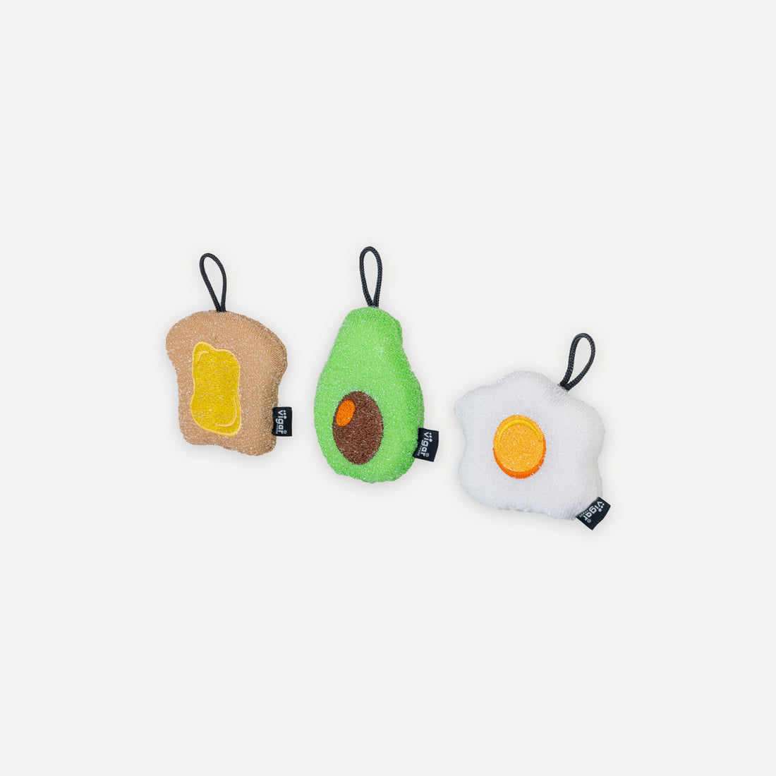 Pack de 3 esponjas con diseños de desayuno