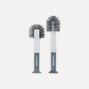 Pack de 2 Cepillos limpiabotellas & lavavasos y cepillo lavaplatos con ventosa