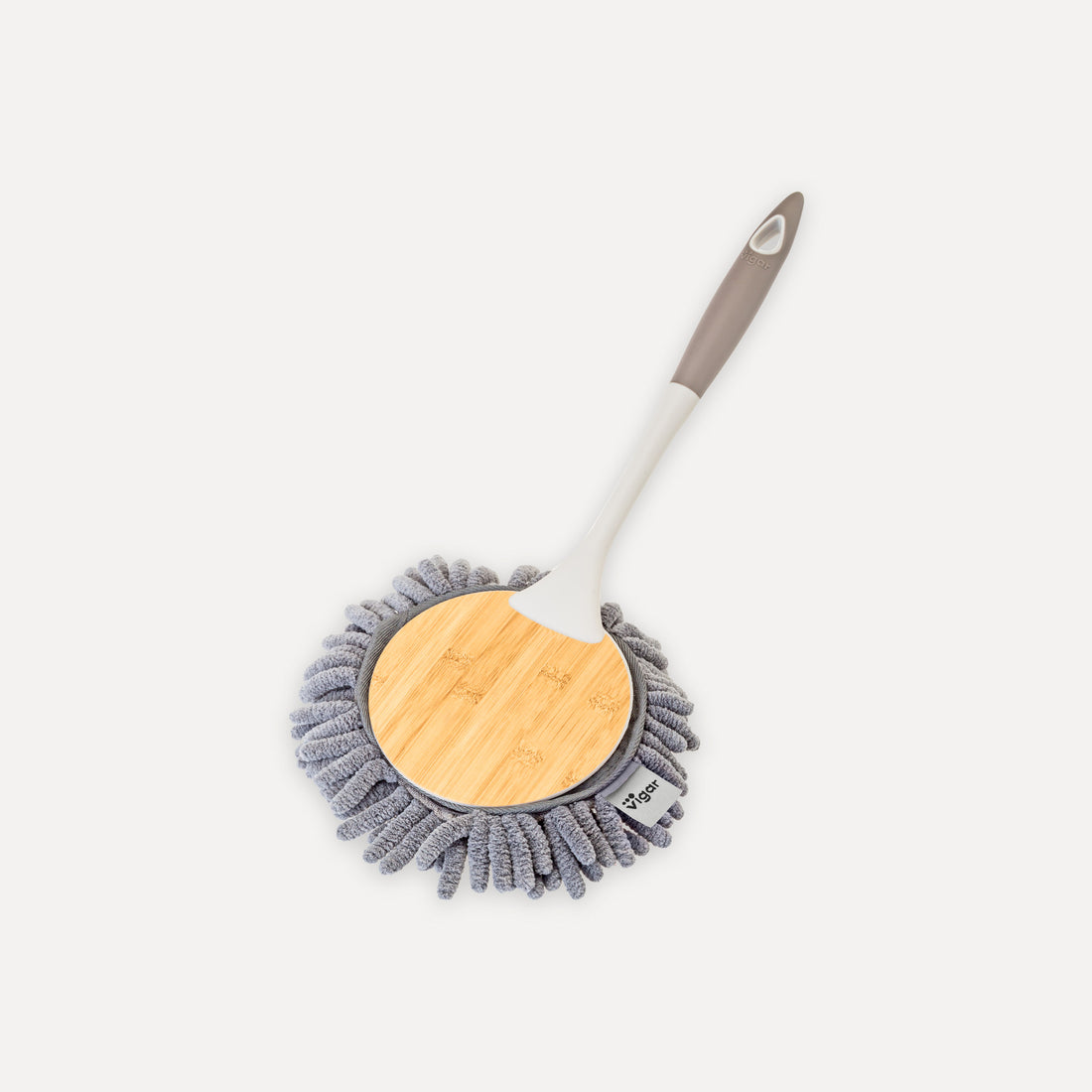 Round microfiber duster with print