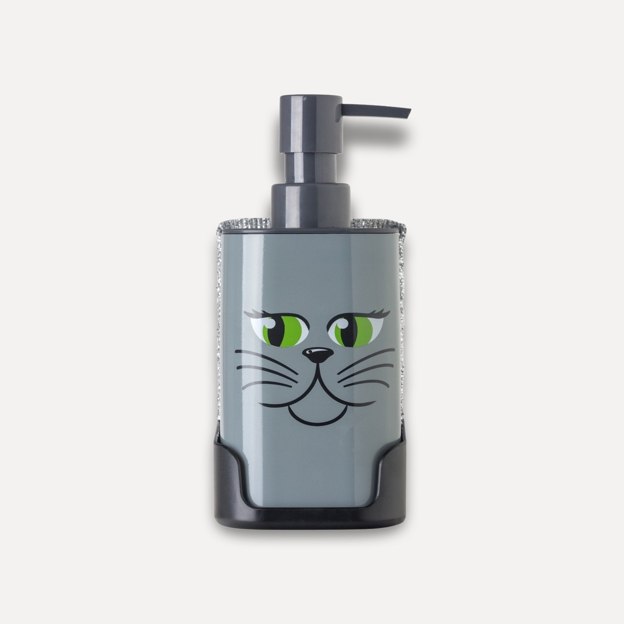 Soap dispenser and sponge set with cat design