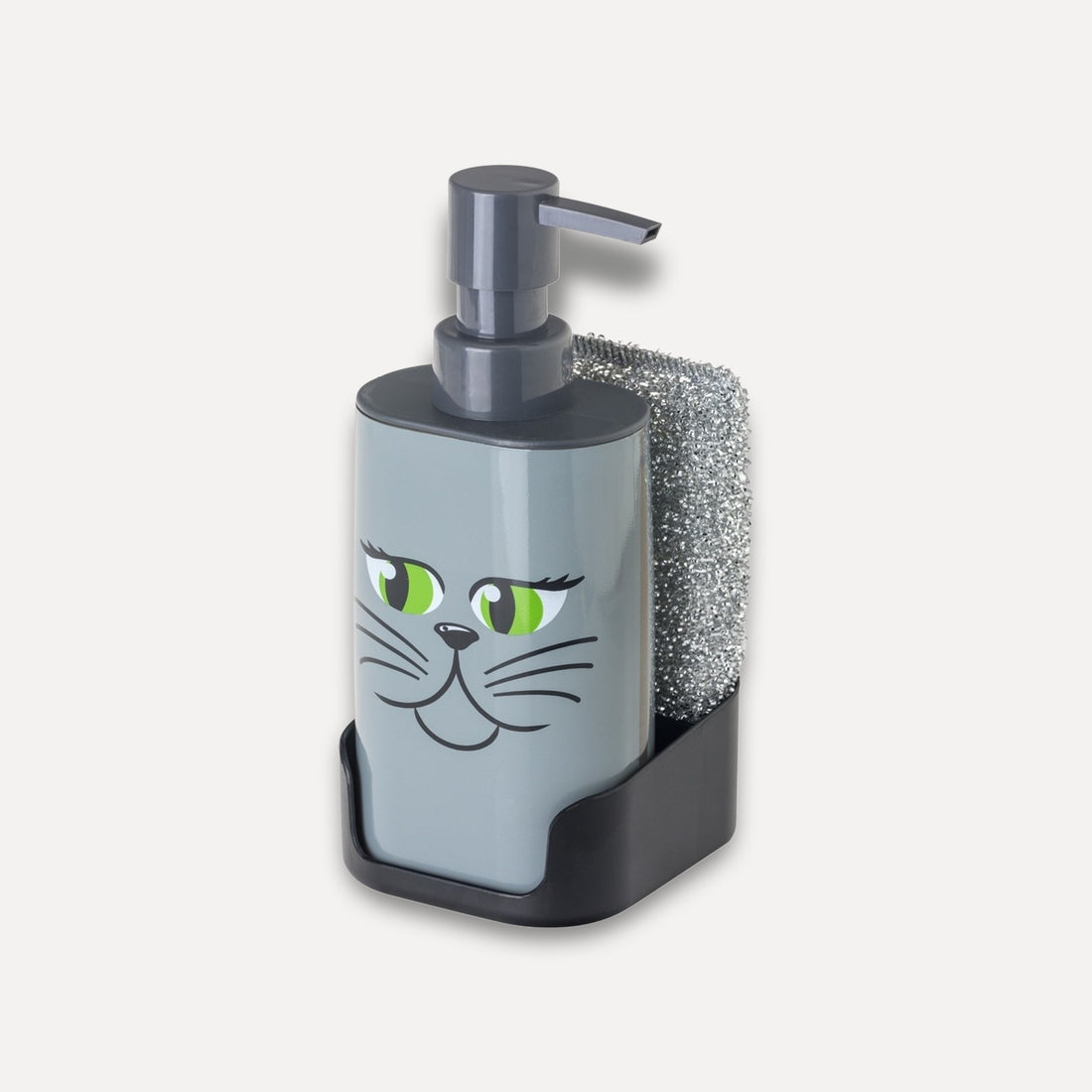 Soap dispenser and sponge set with cat design